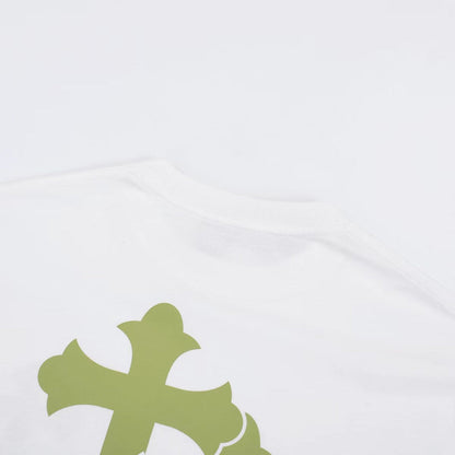 T-shirt blanc à logo Croix d'or Chrome Hearts