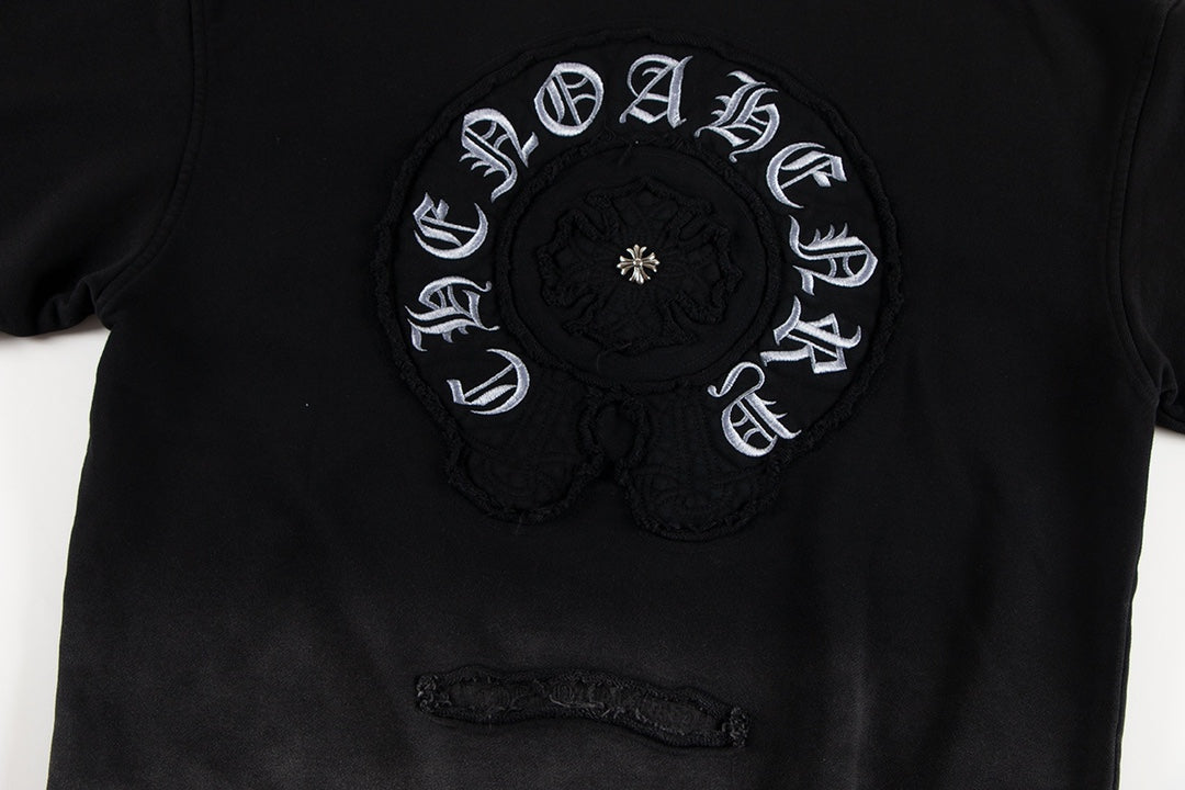 Sweat-shirt à logo fer à cheval Chrome Hearts, dégradé noir