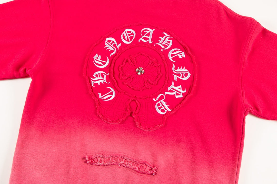 Sweat-shirt à logo fer à cheval Chrome Hearts, dégradé rouge