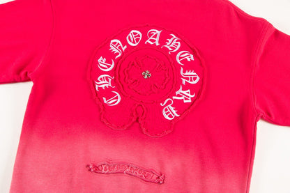 Sweat-shirt à logo fer à cheval Chrome Hearts, dégradé rouge