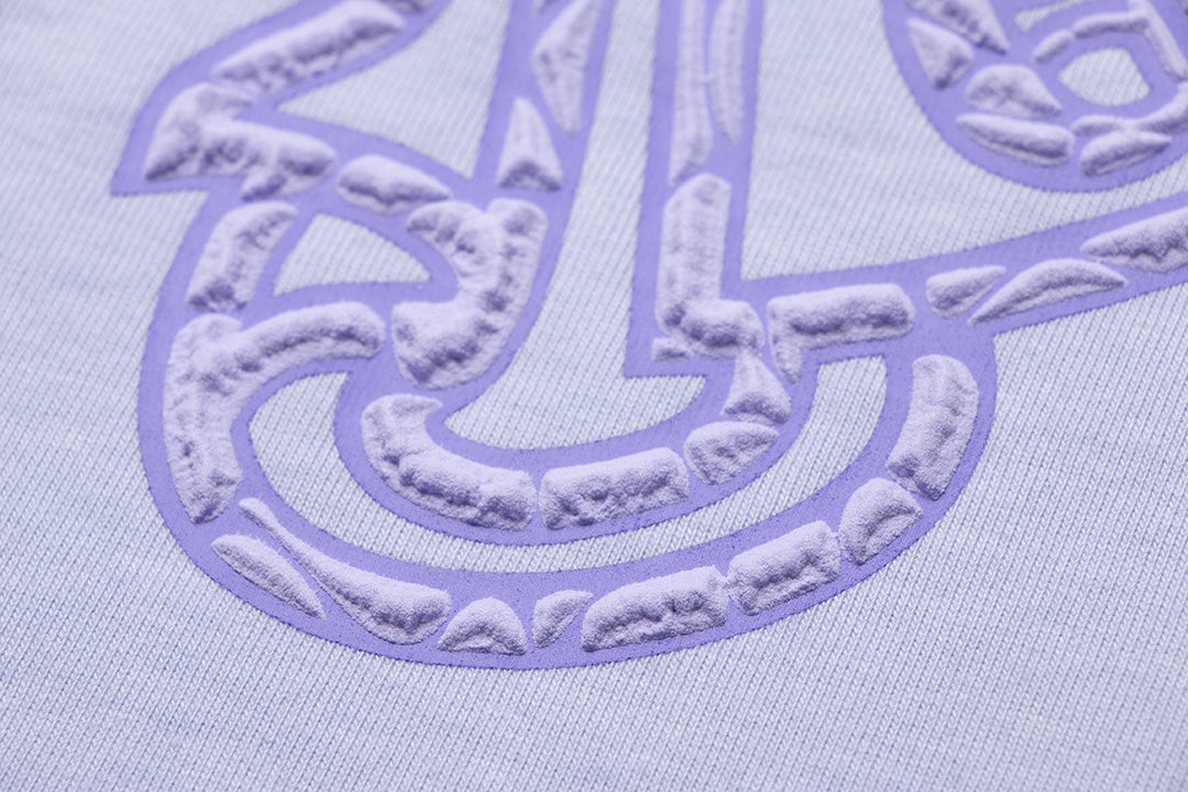 T-shirt bleu clair délavé avec logo fer à cheval Chrome Hearts