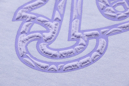 T-shirt bleu clair délavé avec logo fer à cheval Chrome Hearts