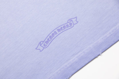 T-shirt bleu clair délavé avec logo fer à cheval Chrome Hearts