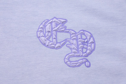 T-shirt bleu clair délavé avec logo fer à cheval Chrome Hearts