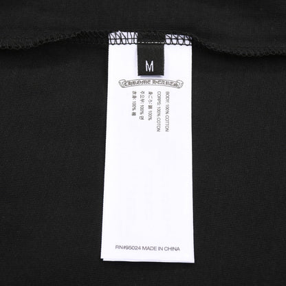 T-shirt noir à col avec logo Chrome Hearts