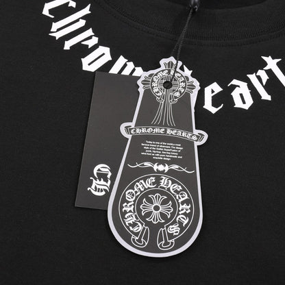 T-shirt noir à col avec logo Chrome Hearts