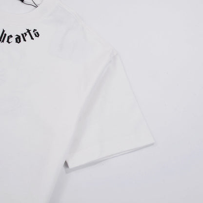 T-shirt blanc à col avec logo Chrome Hearts