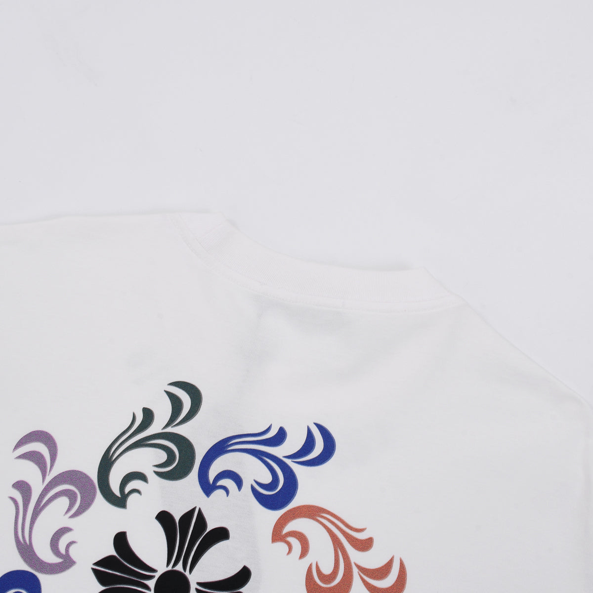 T-shirt blanc à col avec logo Chrome Hearts