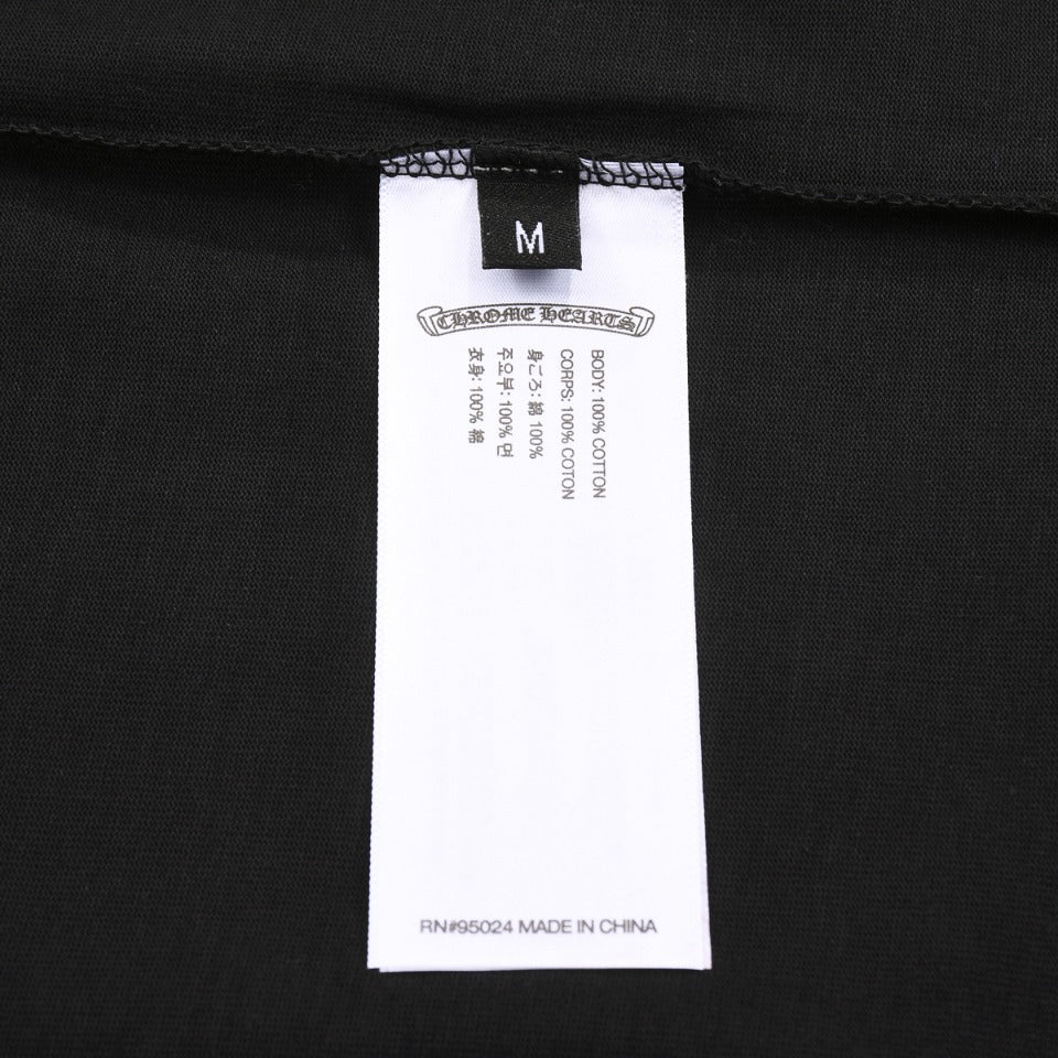 T-shirt noir avec logo de fer à cheval multicolore Chrome Hearts