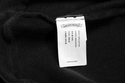 Sweat-shirt à motifs de cœurs chromés et strass, noir délavé