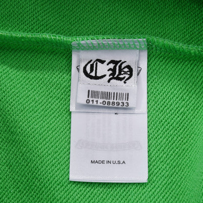 SWEAT-SHIRT VERT À CŒURS CHROMÉS ET CROIX BLANCHES