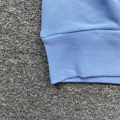 Sweat à capuche en coton avec couronne de larmes en denim, bleu clair