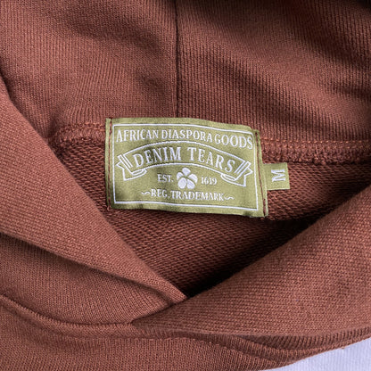 SWEAT À CAPUCHE MARRON EN COTON ET LÉGÈRES DE DENIM