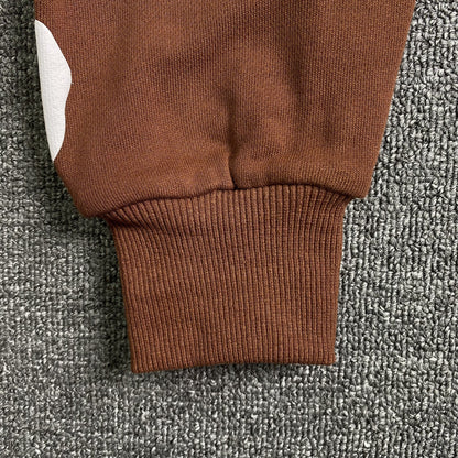 SWEAT À CAPUCHE MARRON EN COTON ET LÉGÈRES DE DENIM