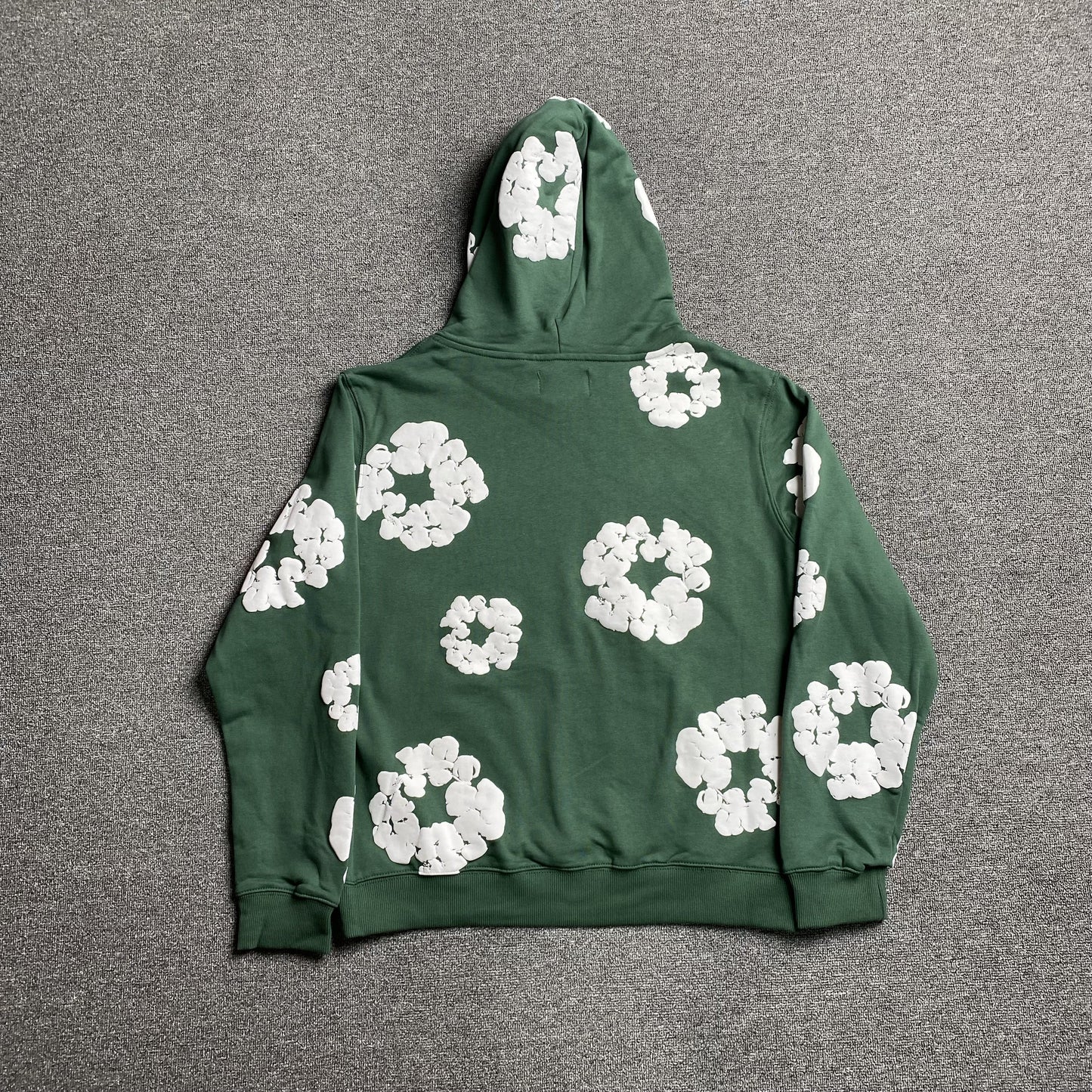 SWEAT À CAPUCHE VERT EN COTON AVEC COURONNE DE DENIM TEARS