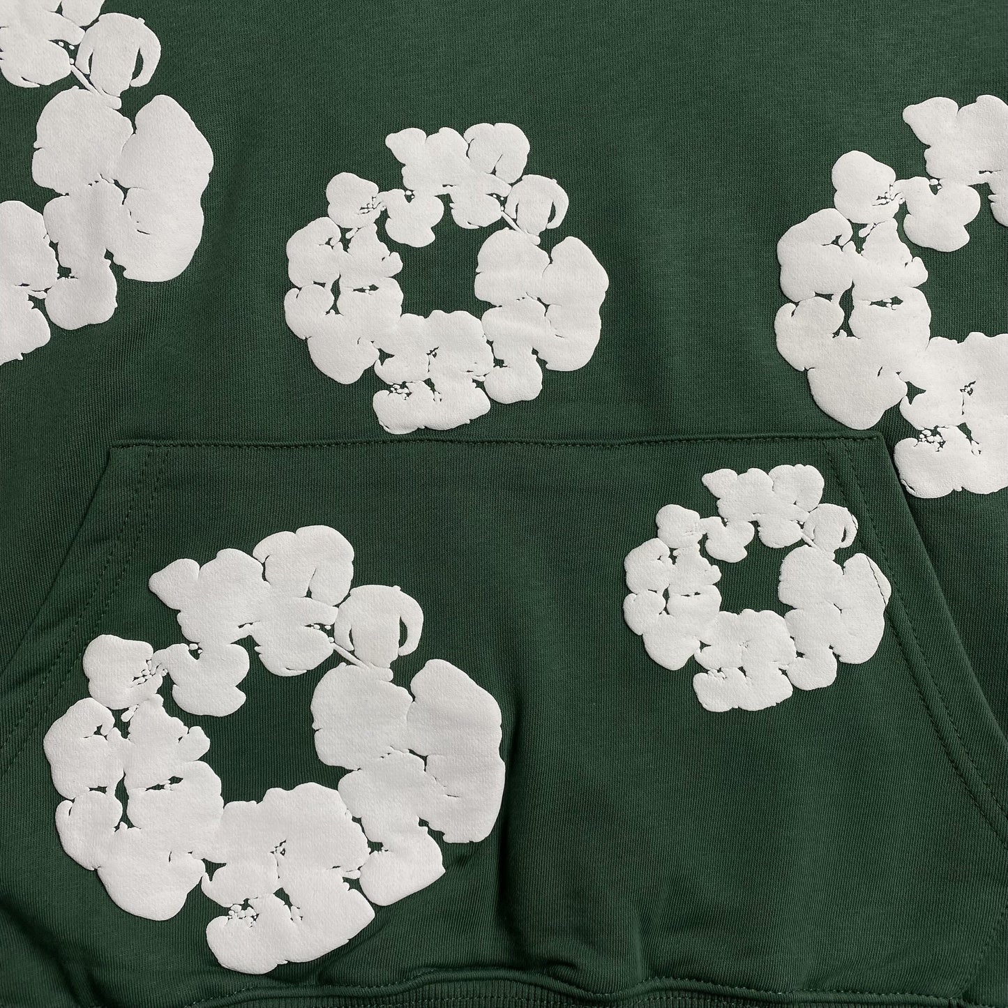 SWEAT À CAPUCHE VERT EN COTON AVEC COURONNE DE DENIM TEARS