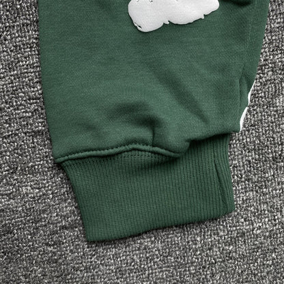 SWEAT À CAPUCHE VERT EN COTON AVEC COURONNE DE DENIM TEARS