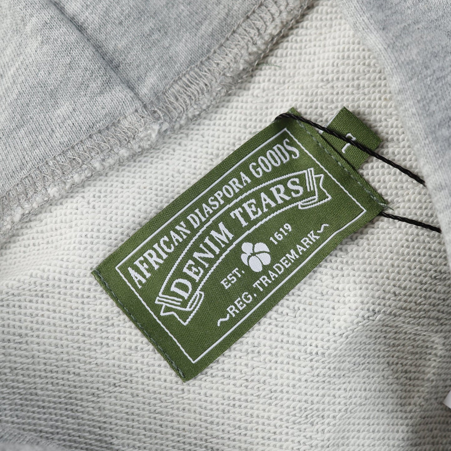SWEAT À CAPUCHE GRIS EN COTON ET LÉGÈRES DE DENIM
