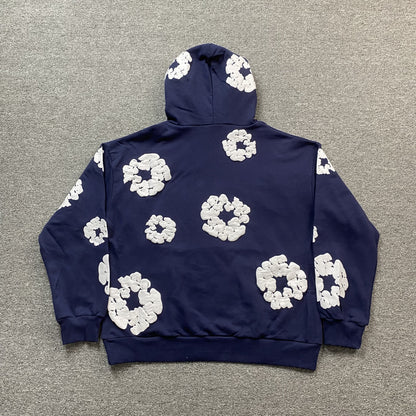 SWEAT À CAPUCHE EN COTON AVEC COURONNE DE DENIM TEARS, MARINE