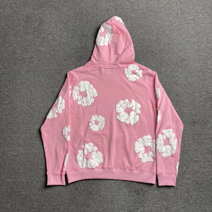SWEAT À CAPUCHE ROSE EN COTON ET COURONNE DE DENIM TEARS