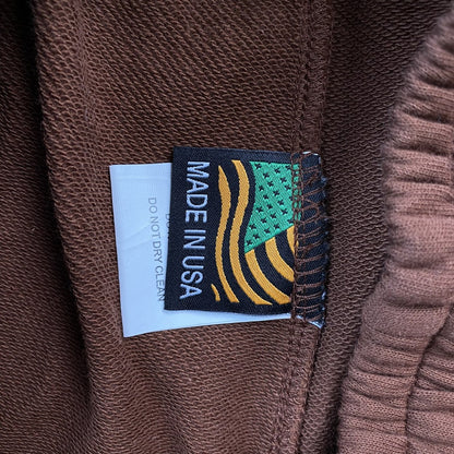 Short marron en coton déchiré et couronne