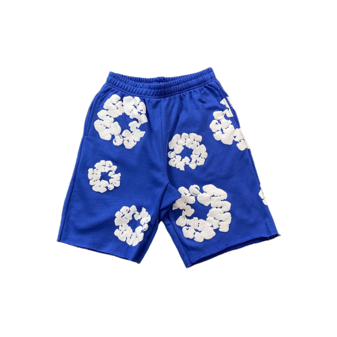 Short en coton déchiré bleu foncé