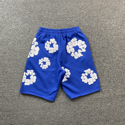 Short en coton déchiré bleu foncé