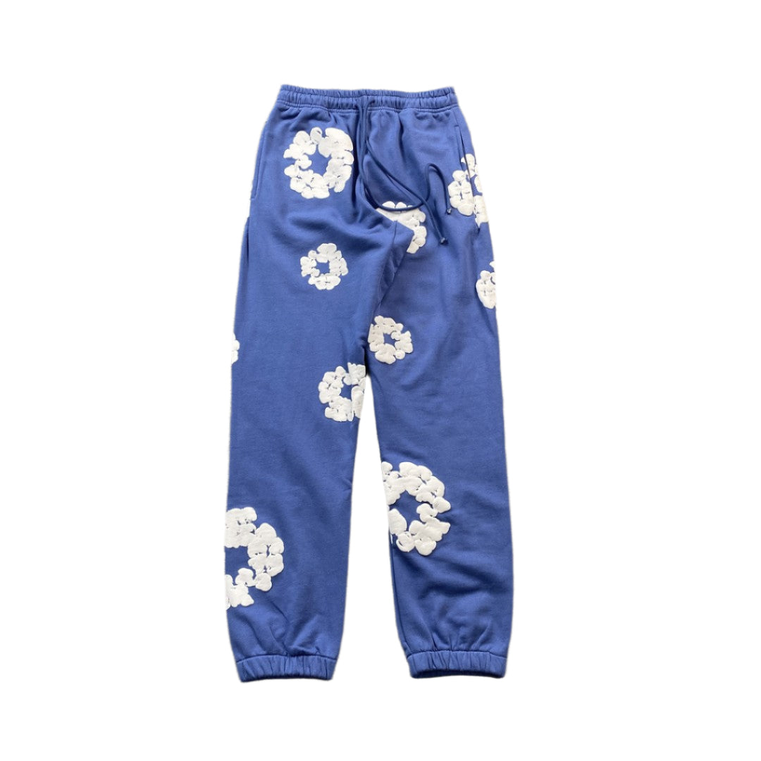 PANTALON DE SURVÊTEMENT EN DENIM TEARS, COURONNE DE COTON, BLEU