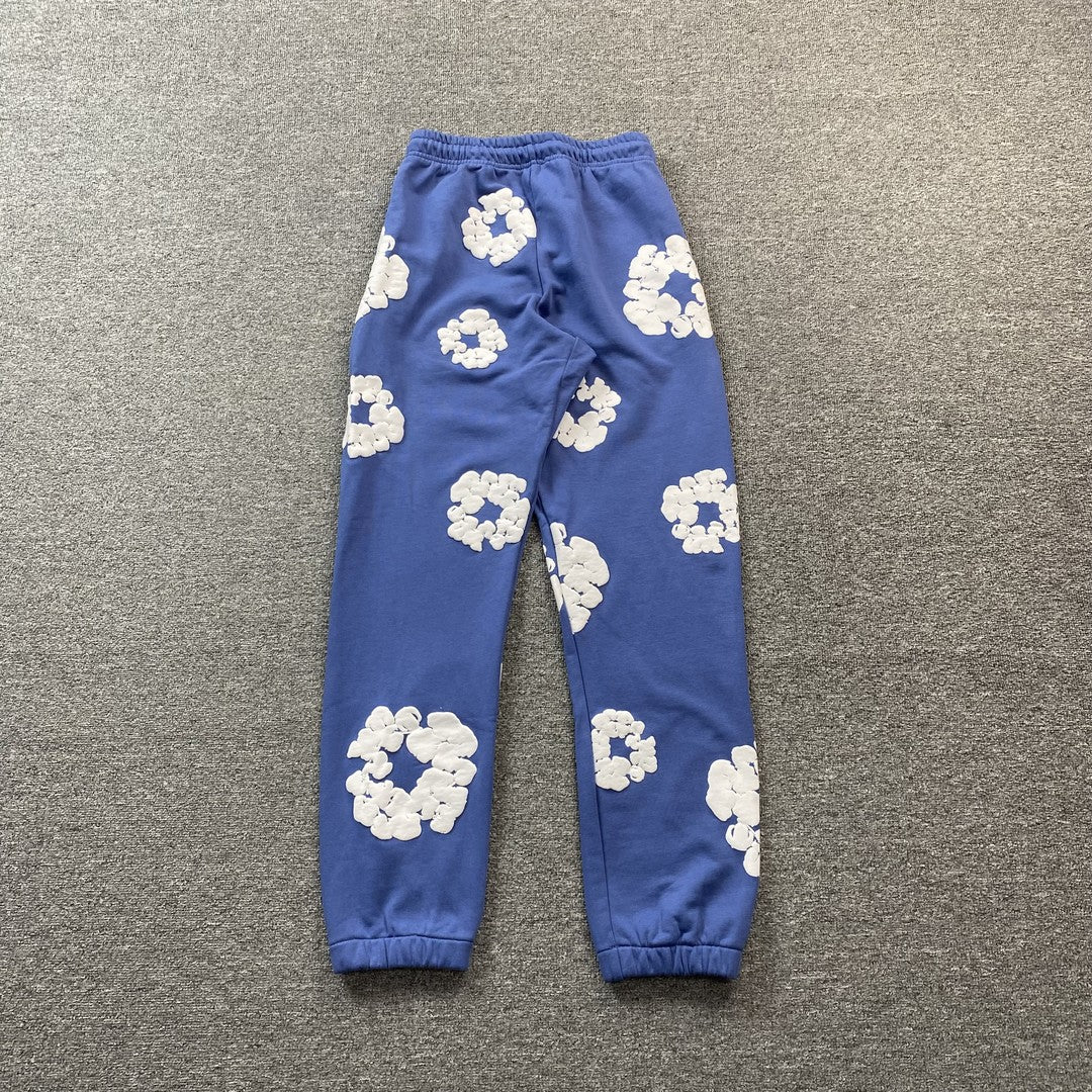 PANTALON DE SURVÊTEMENT EN DENIM TEARS, COURONNE DE COTON, BLEU