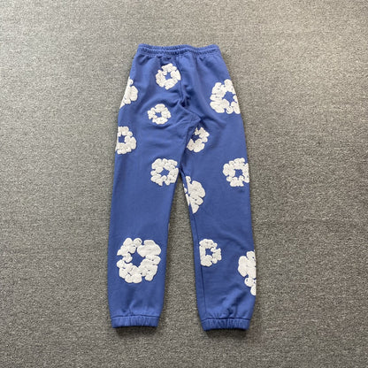 PANTALON DE SURVÊTEMENT EN DENIM TEARS, COURONNE DE COTON, BLEU