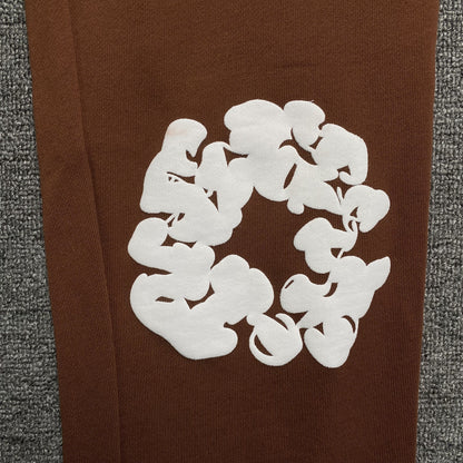 PANTALON DE SURVÊTEMENT MARRON EN DENIM TEARS ET COTON WREATH