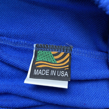 PANTALON DE SURVÊTEMENT EN COTON AVEC COURONNE DE JEAN DÉCHIRÉE, BLEU PROFOND