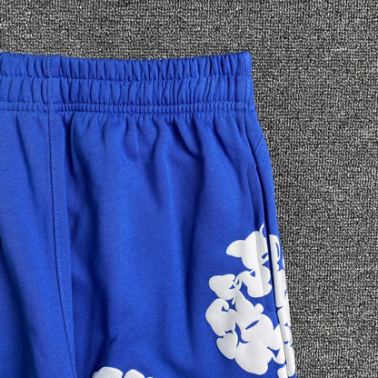 PANTALON DE SURVÊTEMENT EN COTON AVEC COURONNE DE JEAN DÉCHIRÉE, BLEU PROFOND