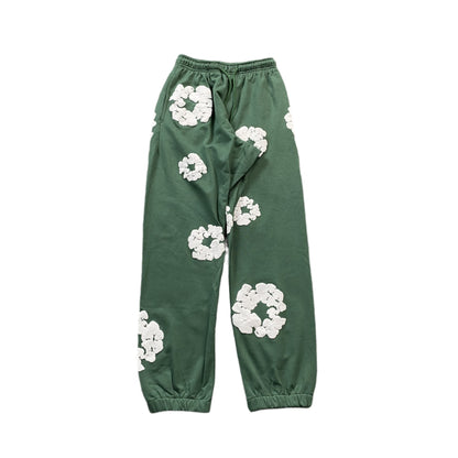 PANTALON DE SURVÊTEMENT VERT EN COTON ET LÉGÈRES DE JEAN