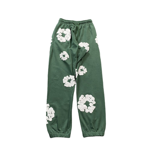 PANTALON DE SURVÊTEMENT VERT EN COTON ET LÉGÈRES DE JEAN