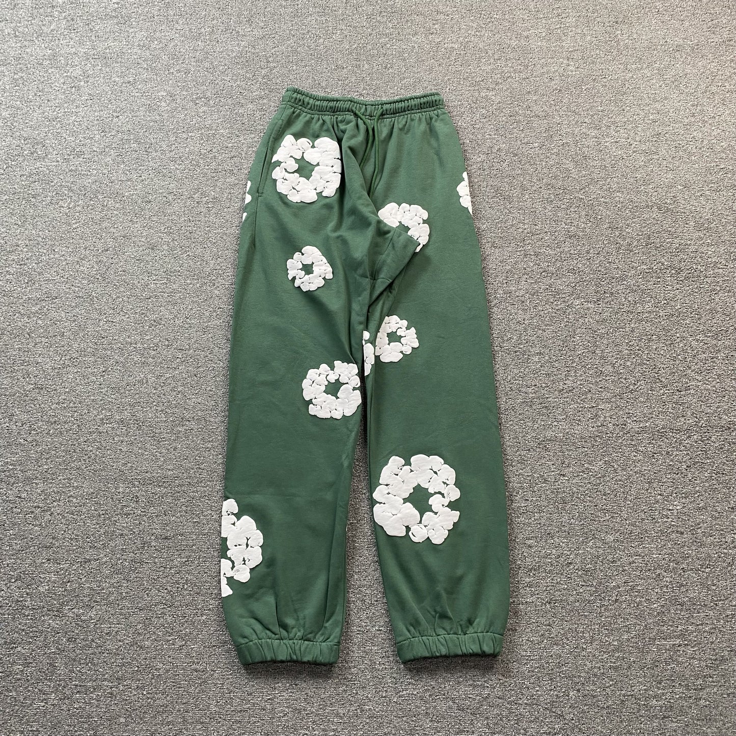 PANTALON DE SURVÊTEMENT VERT EN COTON ET LÉGÈRES DE JEAN