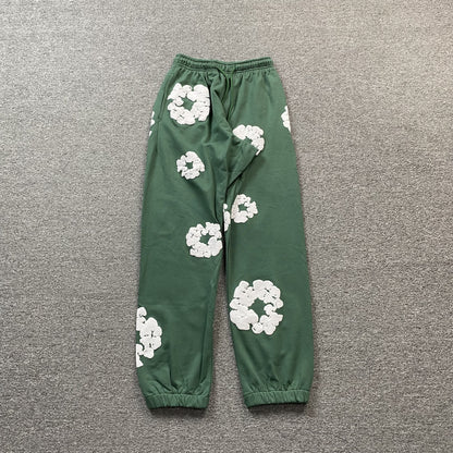 PANTALON DE SURVÊTEMENT VERT EN COTON ET LÉGÈRES DE JEAN