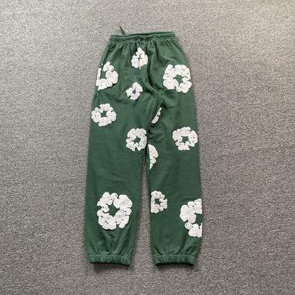 PANTALON DE SURVÊTEMENT VERT EN COTON ET LÉGÈRES DE JEAN