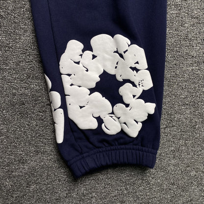 PANTALON DE SURVÊTEMENT EN DENIM TEARS COURONNE DE COTON MARINE