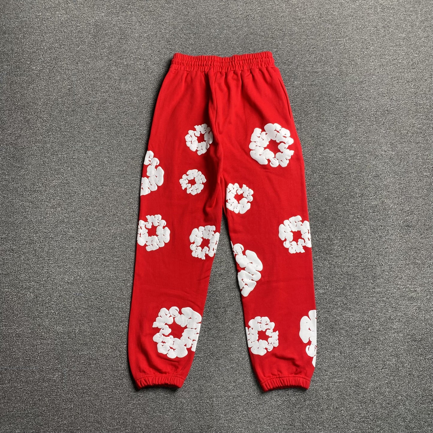 PANTALON DE SURVÊTEMENT ROUGE EN DENIM TEARS ET COTON AVEC COURONNE