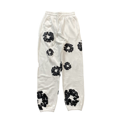 PANTALON DE SURVÊTEMENT BLANC EN DENIM TEARS ET COTON AVEC COURONNE