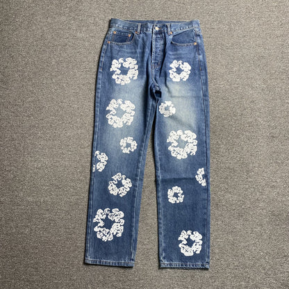 DENIM TEARS x LEVI'S COTTON WREATH JEANS BLEU