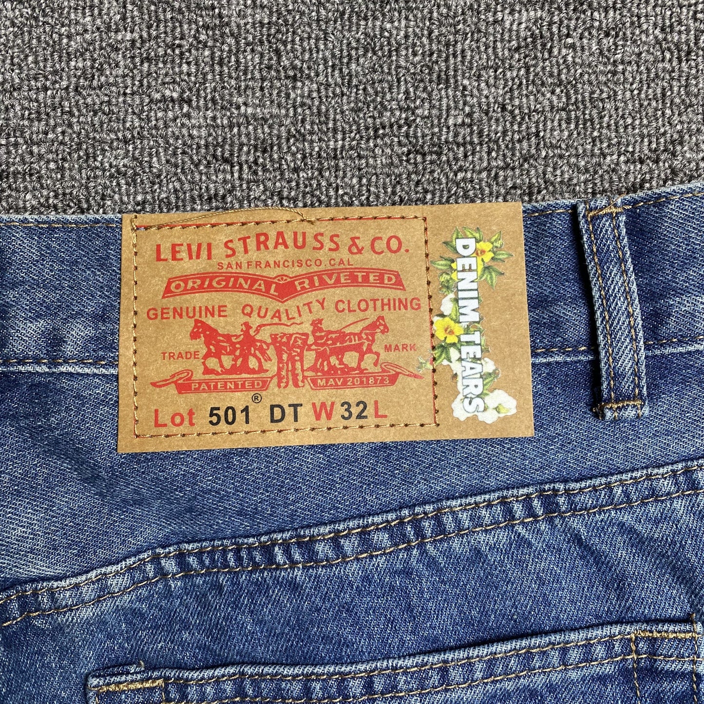 DENIM TEARS x LEVI'S COTTON WREATH JEANS BLEU