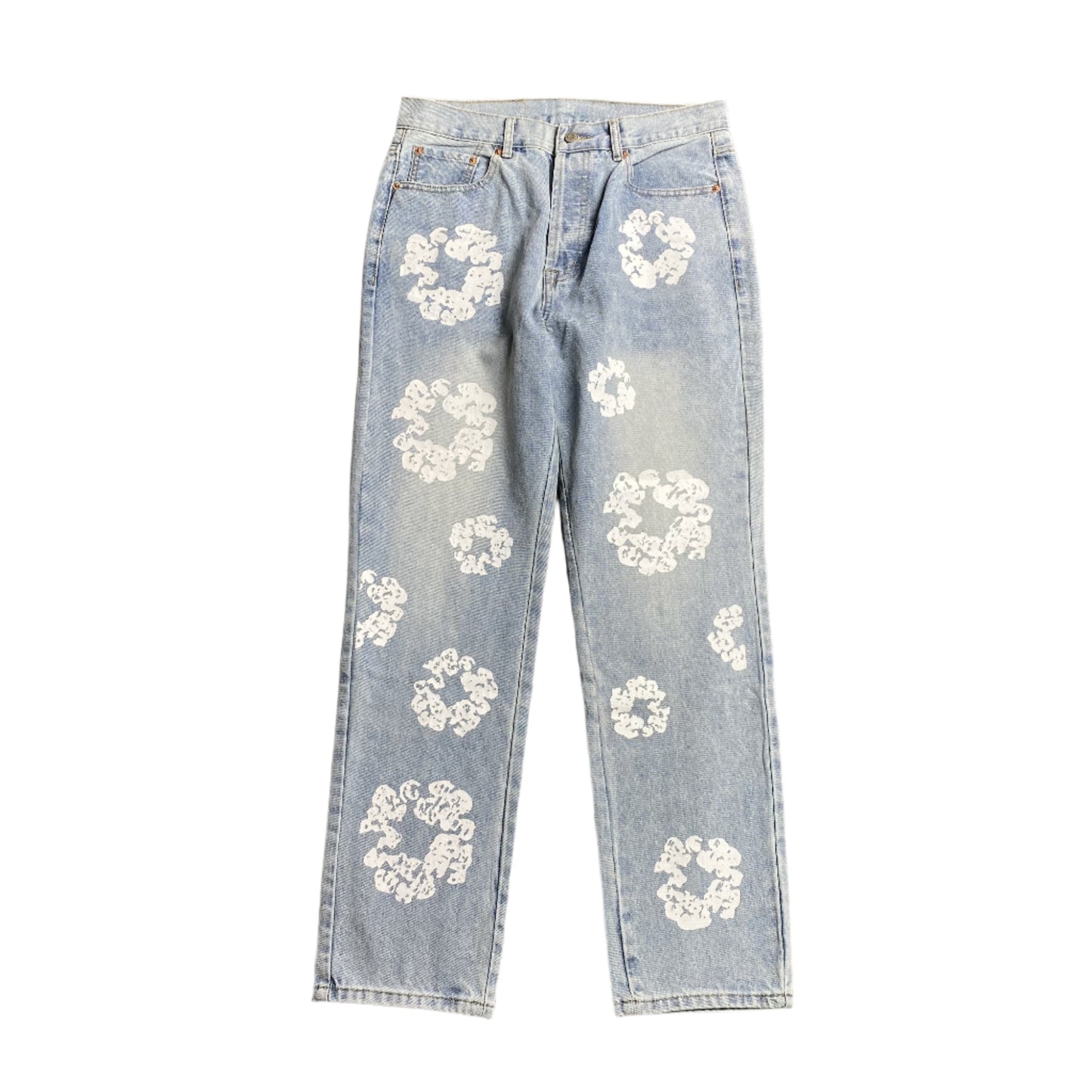 DENIM TEARS x LEVI'S COTTON WREATH JEANS DÉLAVAGE LÉGER