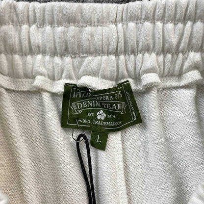 Short blanc en denim déchiré x Offset Cotton à couronne