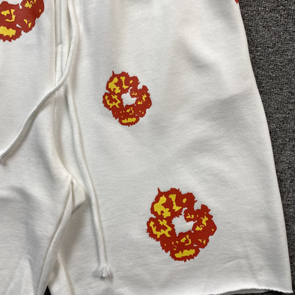 Short blanc en denim déchiré x Offset Cotton à couronne