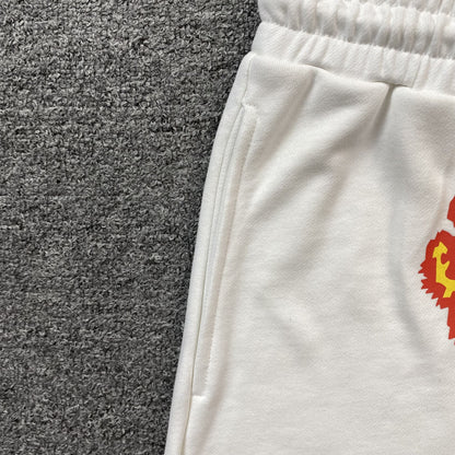 Short blanc en denim déchiré x Offset Cotton à couronne