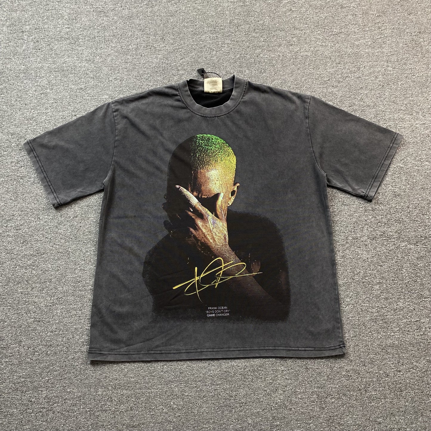 T-shirt graphique vintage Frank Ocean gris foncé