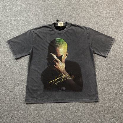 T-shirt graphique vintage Frank Ocean gris foncé