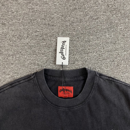 T-shirt effet papillon Godspeed noir délavé